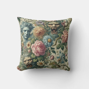 The Cerulean Muse – Gothic Victorian Throw Pillow