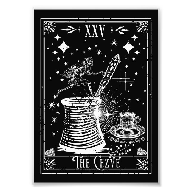 The Cezve Turkish Coffee Tarot Card Photo Print (Front)
