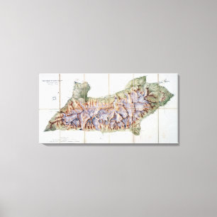 The Chain of Mont Blanc, from an actual survey in Canvas Print