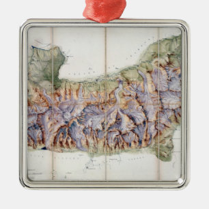 The Chain of Mont Blanc, from an actual survey in Metal Ornament