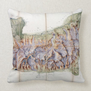 The Chain of Mont Blanc, from an actual survey in Throw Pillow