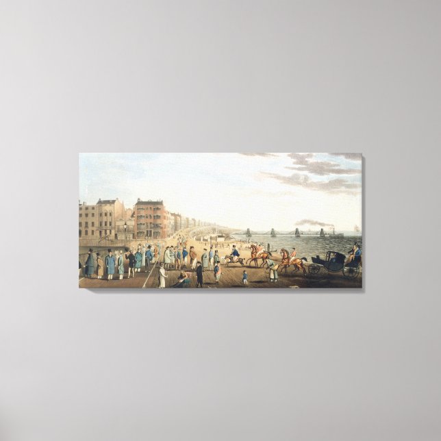 The Chain Pier at Brighton with Characters (etchin Canvas Print (Front)