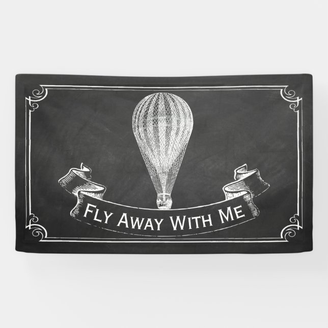 The Chalkboard Hot Air Balloon Wedding Collection Banner (Horizontal)