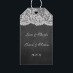 The Chalkboard & Lace Wedding Collection Gift Tags<br><div class="desc">The chalkboard & lace collection is a stunning design featuring a lovely chalkboard effect background with a romantic vintage white lace effect trim. These gift tags can be personalized for your special occasion and would make the perfect gift or thank you tag for a wedding, bridal shower, engagement party, birthday...</div>