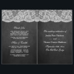 The Chalkboard & Lace Wedding Collection Programs<br><div class="desc">The burlap & lace collection is a stunning design featuring a lovely rustic burlap effect background with a romantic vintage white lace effect trim. These programs can be personalized for your special occasion and would make the perfect template for weddings, bridal showers, engagement parties, birthday parties and much, much more....</div>