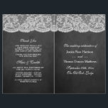 The Chalkboard & Lace Wedding Collection Programs<br><div class="desc">The burlap & lace collection is a stunning design featuring a lovely rustic burlap effect background with a romantic vintage white lace effect trim. These programs can be personalized for your special occasion and would make the perfect template for weddings, bridal showers, engagement parties, birthday parties and much, much more....</div>