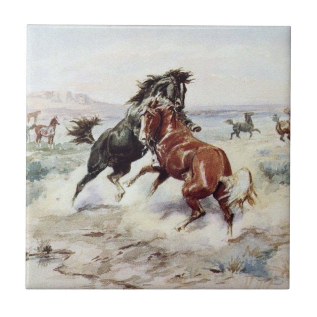 The Challenge (Stallions Fighting) Tile (Front)