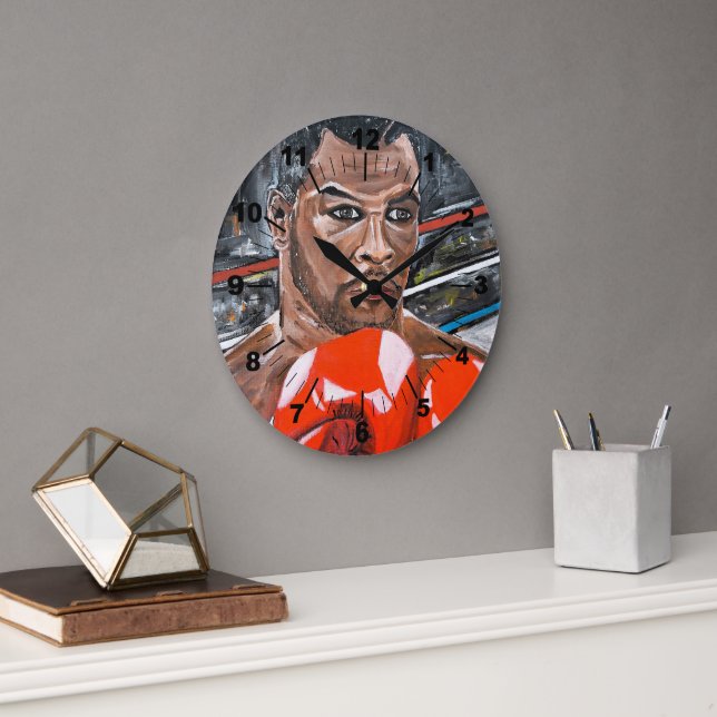The Champ Painting by Alfred Fox Large Clock (Office)