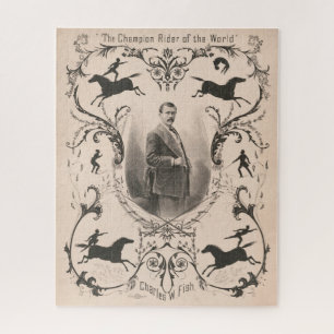 The Champion Rider Of The World, Charles W. Fish. Jigsaw Puzzle