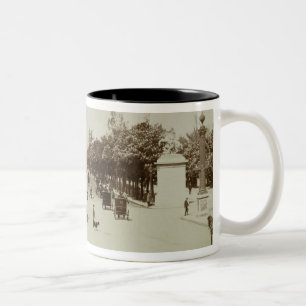 The Champs Elysees, Paris (sepia photo) Two-Tone Coffee Mug