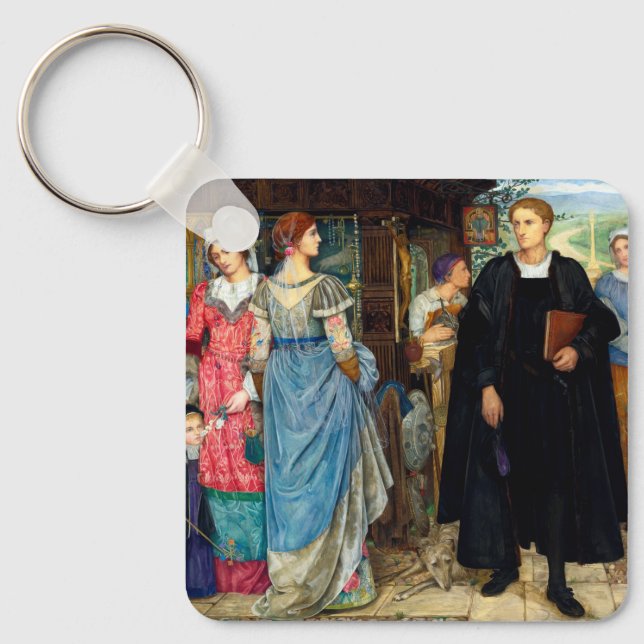 The Chance Meeting c. 1907 By Kate Elizabeth Bunce Keychain (Front)
