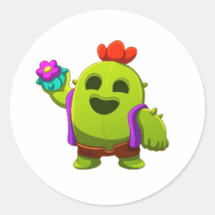 the chaotic world of Brawl Stars with Stickrs Game Classic Round Sticker