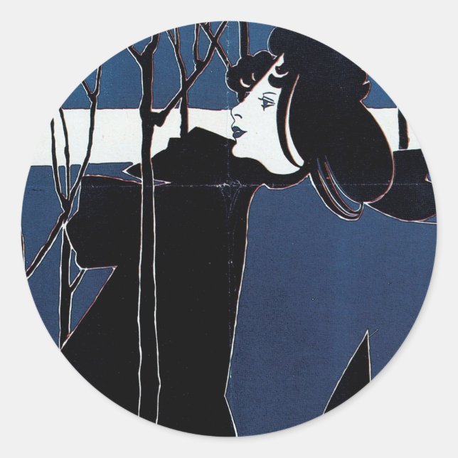 The Chap-Book ~ Blue Lady Classic Round Sticker (Front)