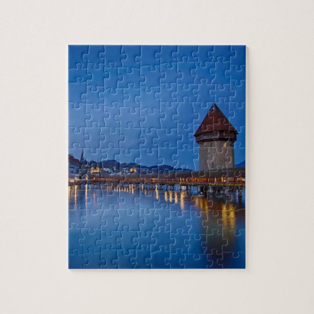 The Chapel Bridge in Lucerne Jigsaw Puzzle (Vertical)
