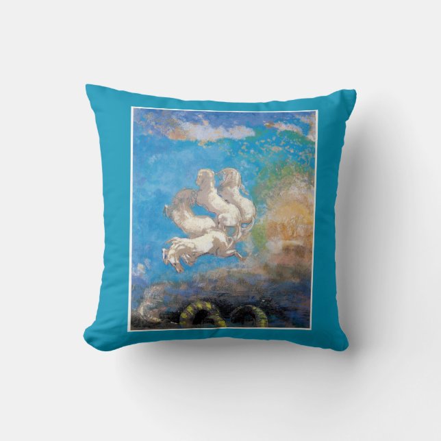 The Chariot of Apollo by Odilon Redon Throw Pillow (Front)