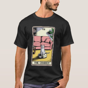 The Chariot Robot Vacuum Cleaner Cat Funny Tarot C T-Shirt