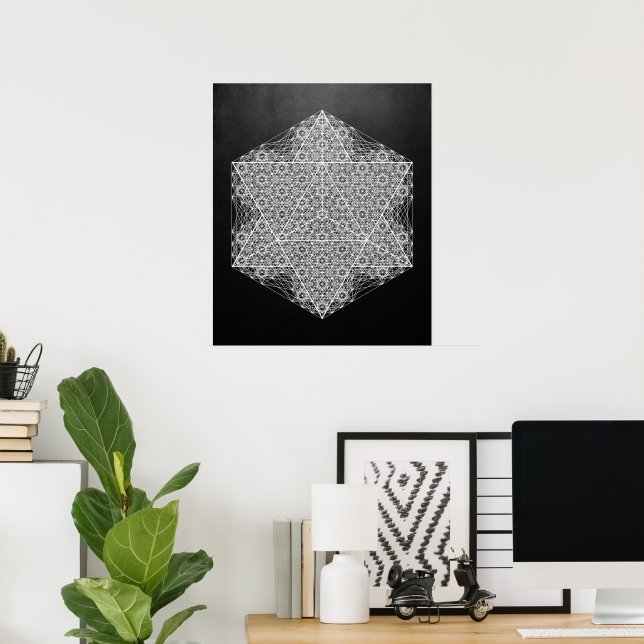 The Chariot with Merkaba Channeled Sacred Geometry Poster (Home Office)