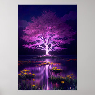 The Charismatic Purple Tree in the Swamp Poster
