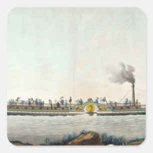 The Charles-Philippe, the first steamboat Square Sticker