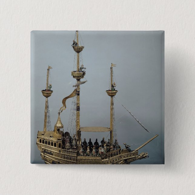 The Charles V automatic clock 2 Inch Square Button (Front)