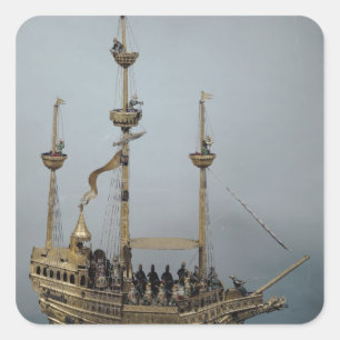 The Charles V automatic clock Square Sticker