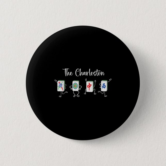 The Charleston Mahjong, Funny Mahjong Dance  2 Inch Round Button (Front)