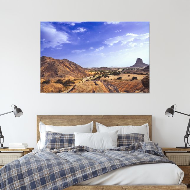 The charming beauty of desert nature under a blue  canvas print (Insitu(Bedroom))