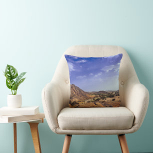 The charming beauty of desert nature under a blue throw pillow