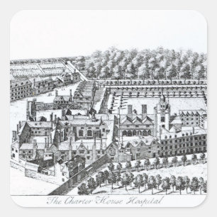 The Charterhouse Hospital, c.1720 Square Sticker