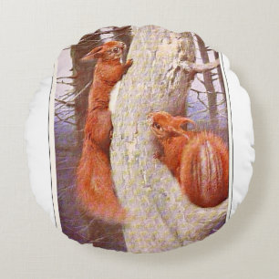 "The Chase" Round Pillow