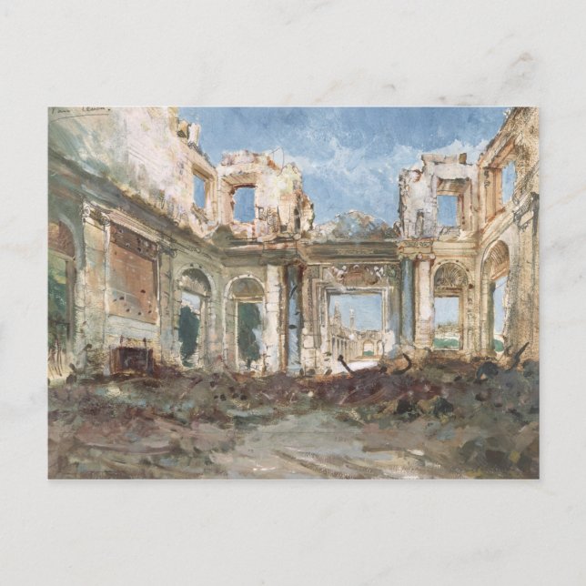 The Chateau de Saint-Cloud after the Fire Postcard (Front)
