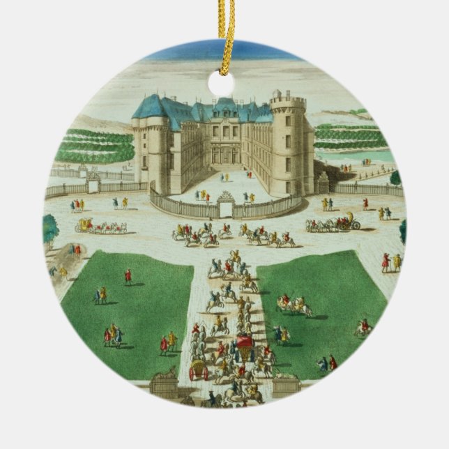 The Chateau Rambouillet, engraved by Antoine Aveli Ceramic Ornament (Front)