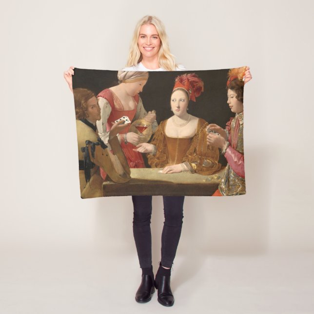The Cheat with the Ace of Clubs, La Tour Fleece Blanket (In Situ)