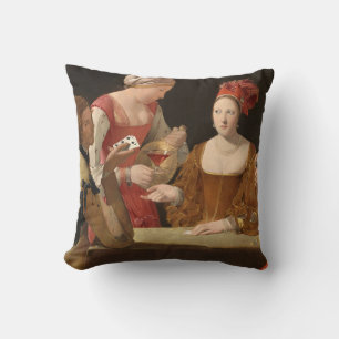The Cheat with the Ace of Clubs, La Tour Throw Pillow