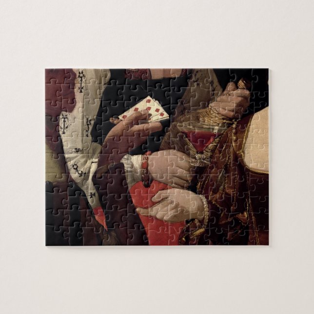 The Cheat with the Ace of Diamonds, detail of the Jigsaw Puzzle (Horizontal)