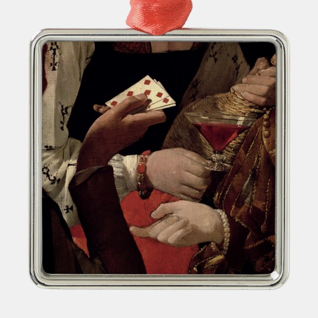 The Cheat with the Ace of Diamonds, detail of the Metal Ornament (Front)