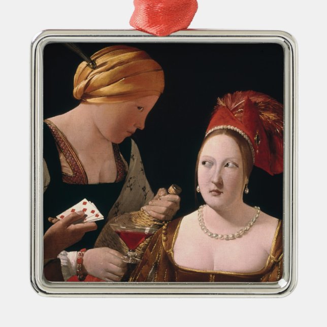 The Cheat with the Ace of Diamonds Metal Ornament (Front)