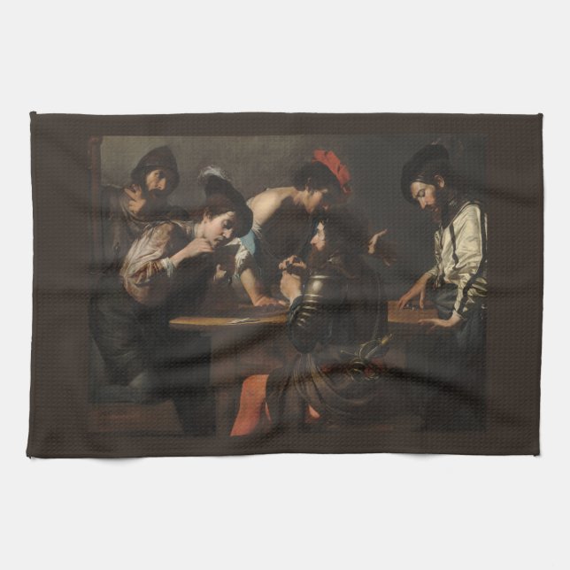 The Cheats, Mercenary Soldiers Playing Cards Kitchen Towel (Horizontal)