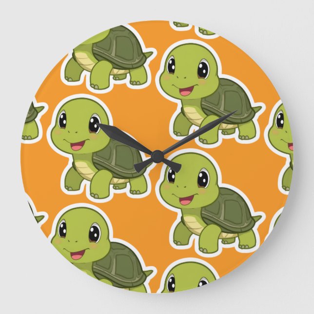 The Cheerful Turtle Who Never Rushed Large Clock (Front)