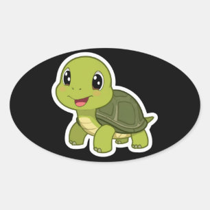 The Cheerful Turtle Who Never Rushed Oval Sticker