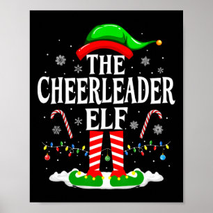 The Cheerleader Elf Xmas Cheerleading Christmas Ch Poster