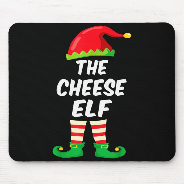 The Cheese Elf Family Matching Funny Christmas Cos Mouse Pad (Front)