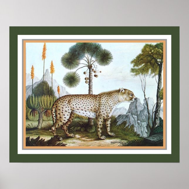 "The Cheetah" 1886 by Aloys Zotl Poster (Front)