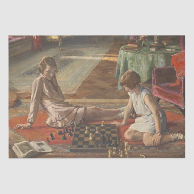 The Chess Players (by John Lavery) Tissue Paper (Front)