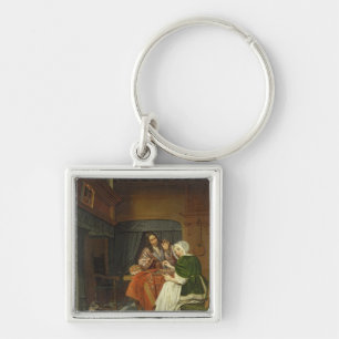The Chess Players, c.1670 Keychain