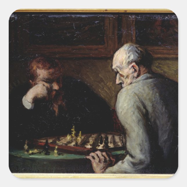 The Chess Players, c.1863-67 Square Sticker (Front)