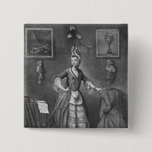 The Chevalier d'Eon, dressed as a woman 2 Inch Square Button