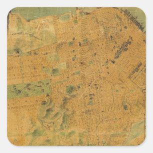 The Chevalier  Map of San Francisco Square Sticker