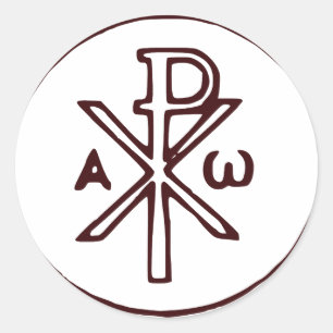 The Chi-Rho Christogram symbol  Classic Round Sticker