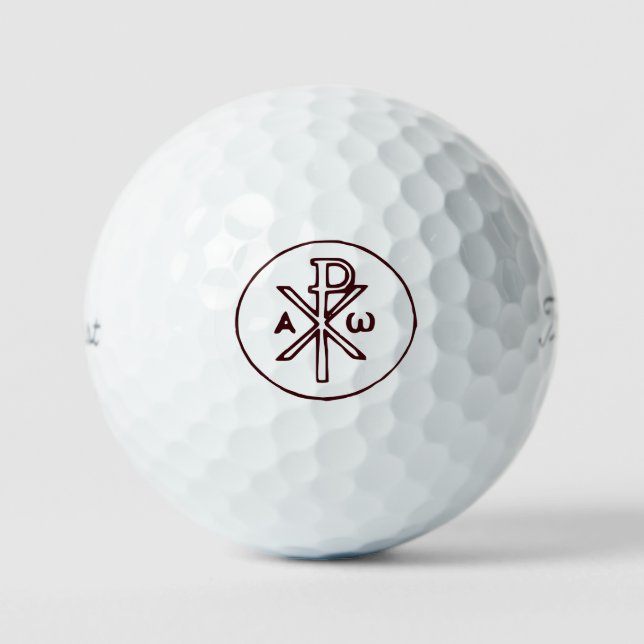 The Chi-Rho Christogram symbol  Golf Balls (Front)